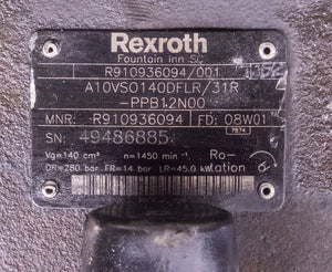 Rexroth R910936094 A10VS0140DFLR/31R-PPB12N00 Hydraulic Pump