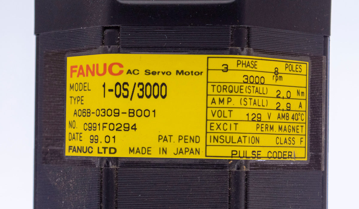 Fanuc A06B-0309-B001 AC Motor 1-OS/3000 with 2000P A290-0521-V541 Pulse  Coder