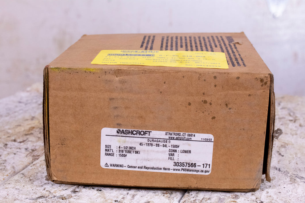 Ashcroft 45-1279-SS-04L-1500# Duraguage Gauge