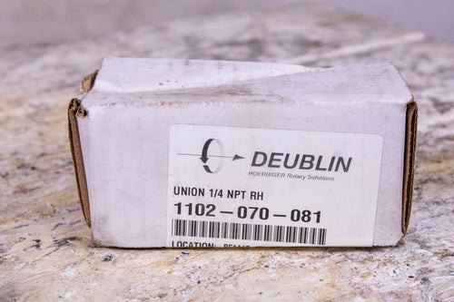 DEUBLIN 1102-070-081 UNION 1/4 NPT RH Rotary Joint
