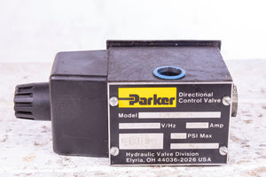Parker D3W1BY 14 Directional Control Valve, Single Solenoid, 4-Way, 4500psi max