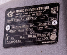 Load image into Gallery viewer, NORD DRIVESYSTEMS Туре SK 2282AZ Shaft Mount Gearmotor SEP130 No.202641083-200