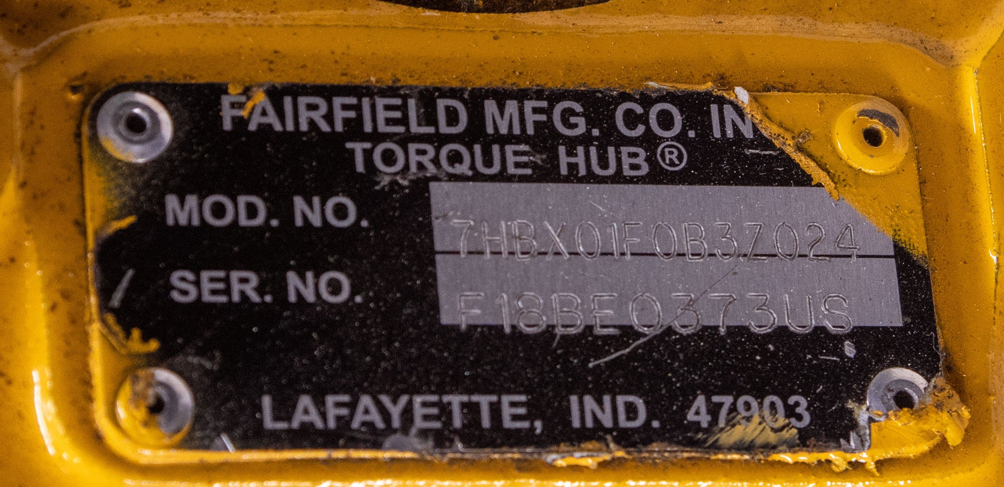 Fairfield MFG. Torque Hub 7HBX01F0B3Z024 Final Drive