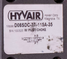 Load image into Gallery viewer, HYVAIR MODEL D08SDC-3A-115A-35 D03-FC1-AB-MO Hydraulic Valve