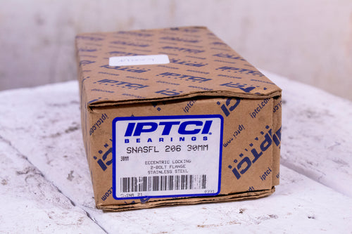 IPTCI Bearing SNASFL 206 30MM All Stainless 2-Bolt Flange Eccentric Locking Coll