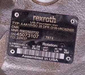 Rexroth R902502732 PUMP TYP AAA10VSO 28 DFR /31R-VKC62N00