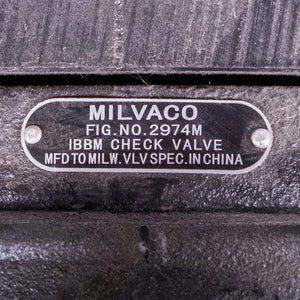 Check Valve FIG NO 2974M Milvaco Swing Check Valve