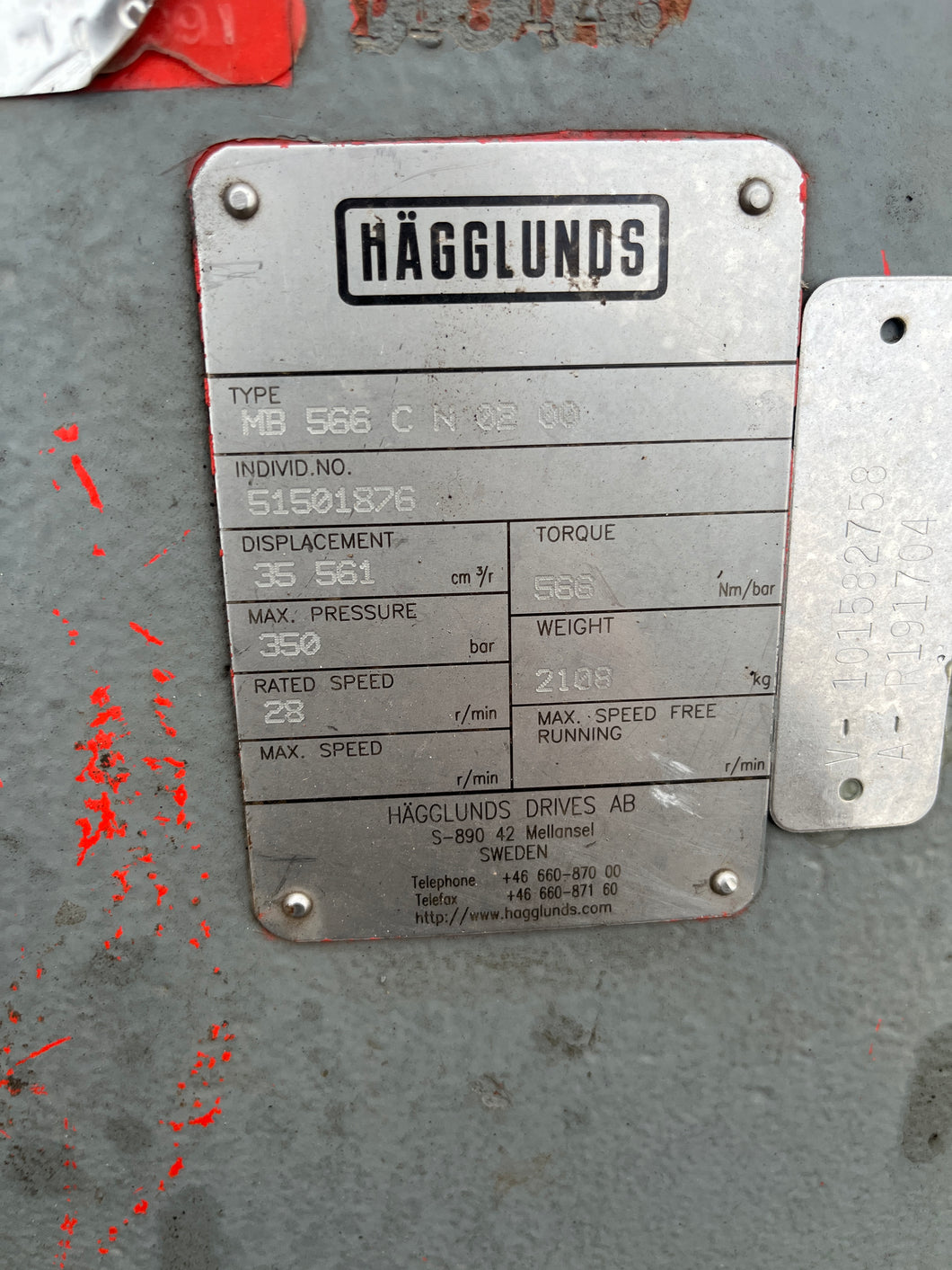 Hagglunds MB 566 C N 02 00 Hydraulic Motor