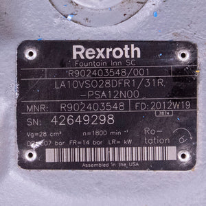 Rexroth R902403548 LA10VSO28DFR1 Hydraulic Pump