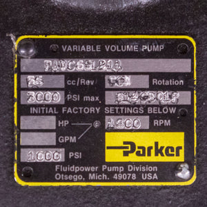 Parker PAVC551211 Hydraulic Pump