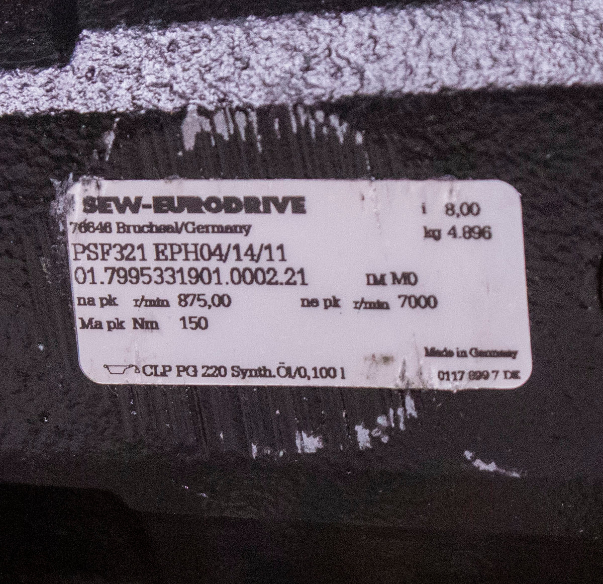 Sew-Eurodrive PSF321 EPH04/14/11 SERVO MOTOR – Hydraulic Junkyard