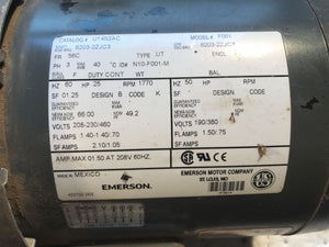 Emerson F001 U14S2AC Motor WITH ShurStop Electric Brake 105631106003