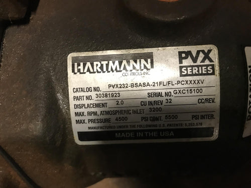 Hartmann PVX Pump PVX232-BSASA-21FL/FL-PCXXXXV 30381923