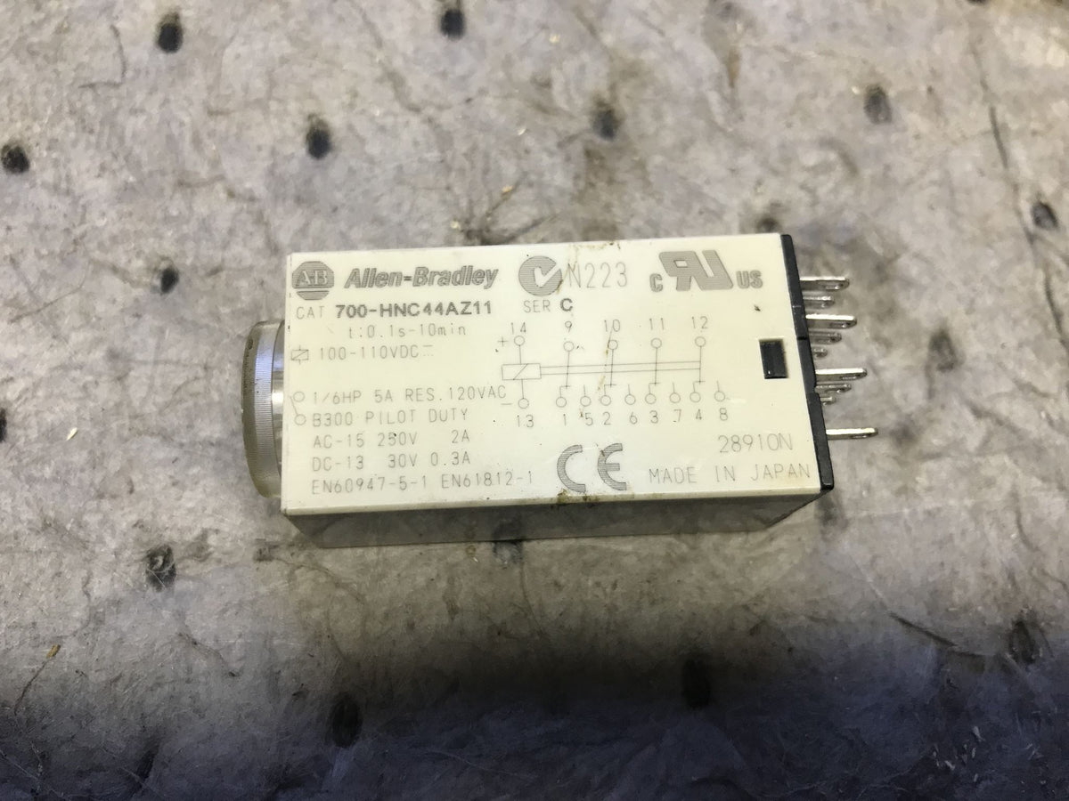 Allen Bradley 700-HNC44AZ11 MINI PLUG-IN TIMING RELAY – Hydraulic Junkyard