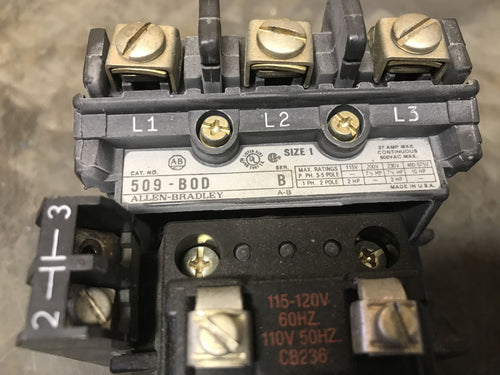 AB Allen Bradley 509-A0D Motor Starter 595-A 42185-800-01