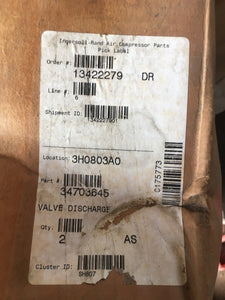 Ingersoll Rand Valve Discharge 34703645 Genuine OEM New