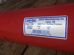 Cross Double Acting Welded Hydraulic Cylinder Tube - 4" Bore x 12" Stroke