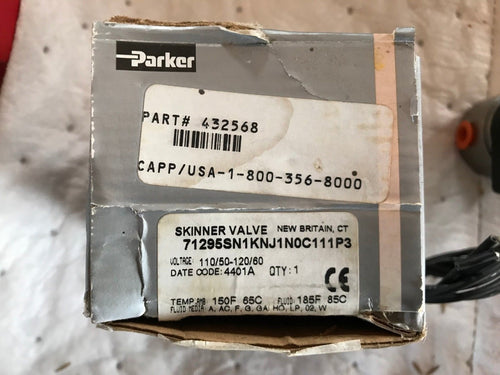 PARKER SKINNER 71295SN1KNJ1N0C111P3 SOLENOID VALVE 110/120V COIL 432568