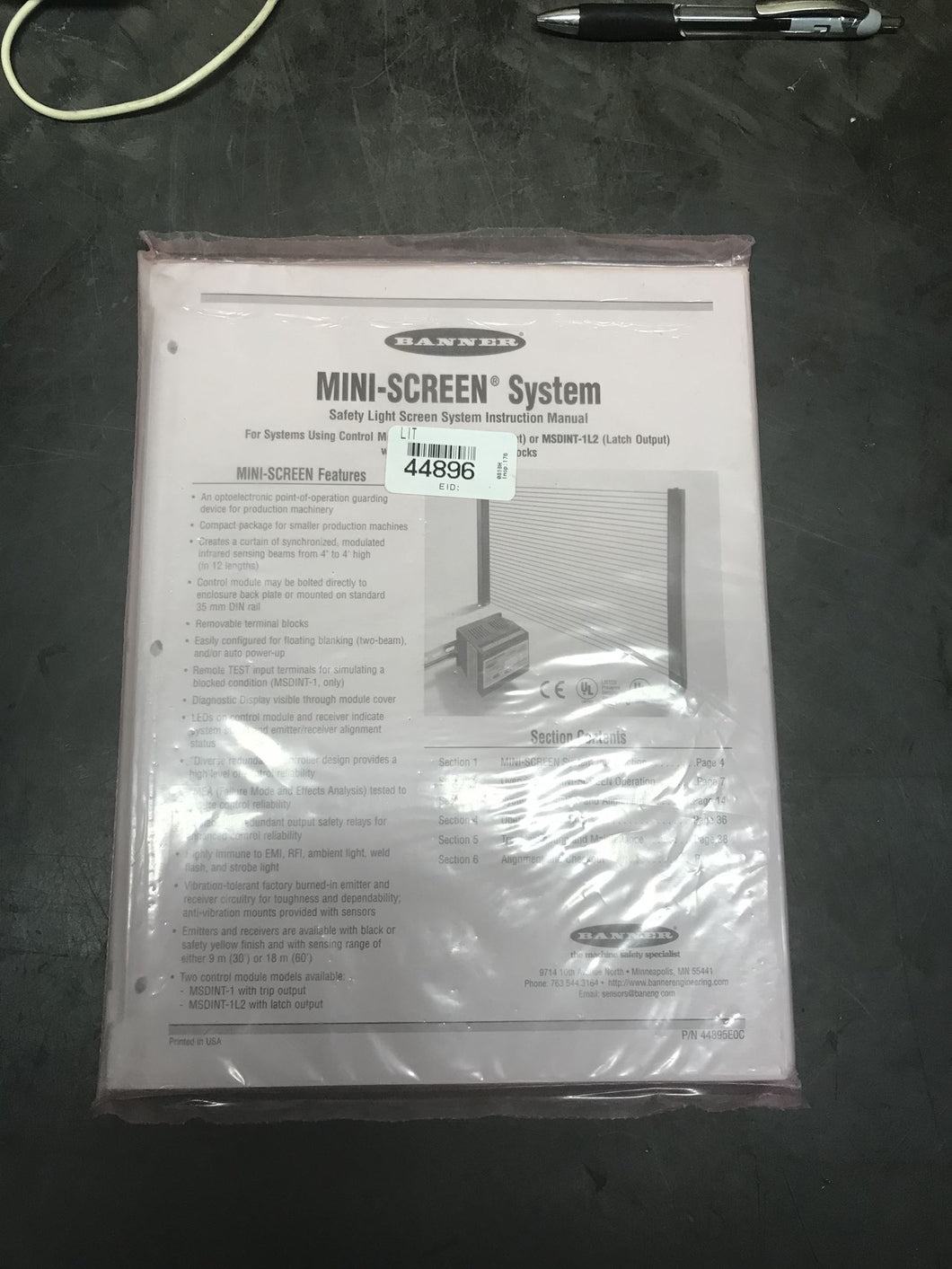 Banner 44895e0c Manual for mini-screen system