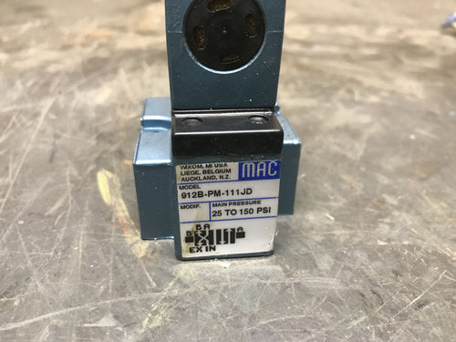 Mac Valves 912B-PM-111JM Solenoid Valve with PME-111JM and Peters GIB3R