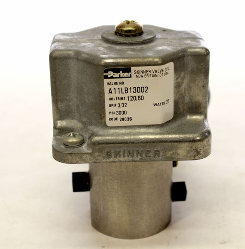 Parker A11LB13002 Skinner SOLENOID VALVE 120V 60HZ 3000PSI