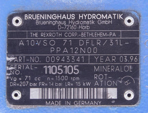 Rexroth A10VSO 71 Pump DFLR/31L-PPA12N00 00943341 Brueninghaus Hydromatik