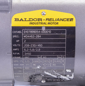 Baldor Electric Motor M34A62-284 0107899054-000010