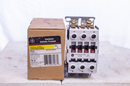 GE Contactor CR453AD3HBB 3 poles 40A 24V