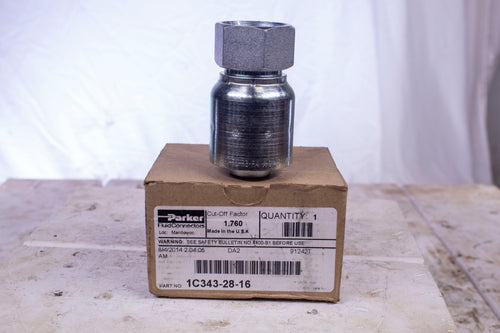 Parker 1C343-28-16 Crimp Female Metric L - Swivel Straight Hose Adapter