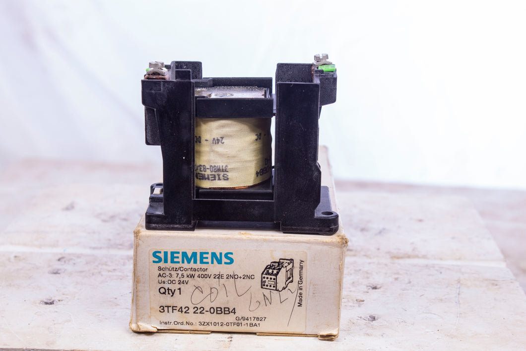 Siemens 3TF42 22-0BB4 Contactor Coil Only