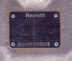 Rexroth R902400497 Variable displacement axial piston pump AA10VS071DFR/31R-VKC9