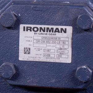Ironman Grove Gear Reducer GR852206058.00 GR-DM-852-200-L6-180