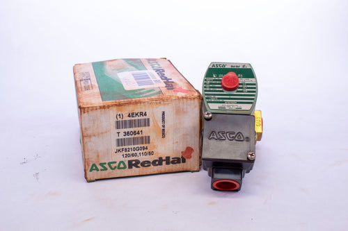 Asco Red Hat Valve JKF8210G094 120VAC Brass Solenoid Valve, Normally Closed, 1/2