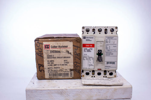 Eaton EHD3020L Series C Industrial Circuit Breaker 3 Pole 20 Amps 480 VAC