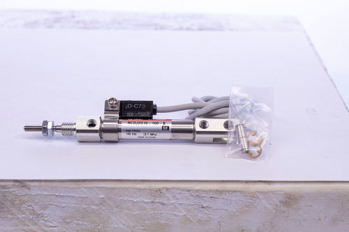 SMC NCDJ2D10-100-B  Cylinder; dbl act; dbl clevis; round body; 10mm; auto-sw cap