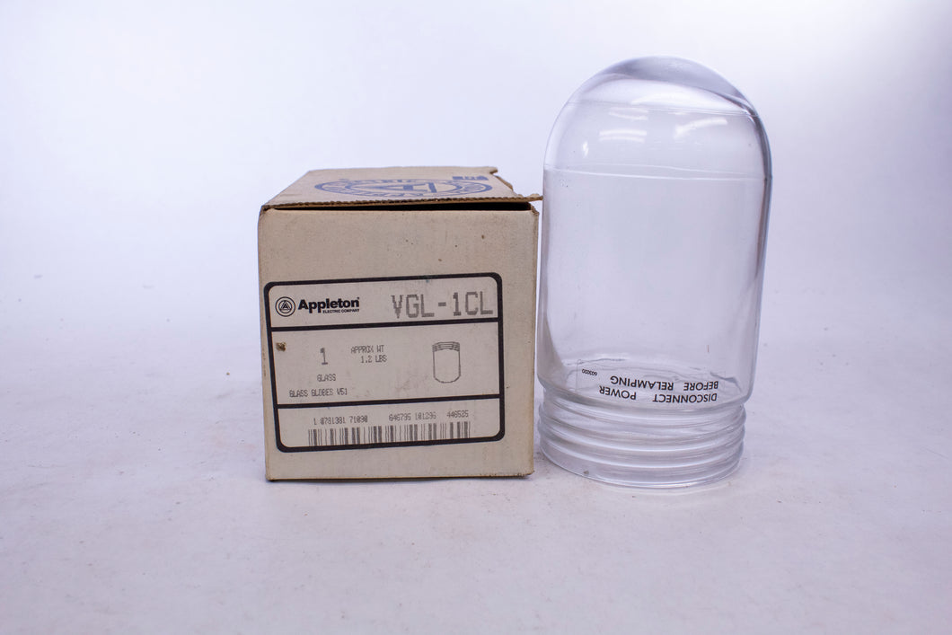 Appleton VGL-1CL Glass Globe For Threaded Light Fixture