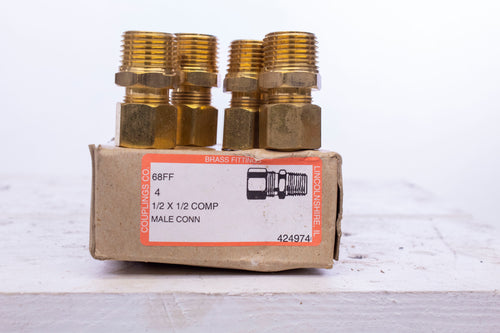 Brass Fittings 68FF 1/2 x 1/2 Comp 425910 - box of 4 Couplings Co