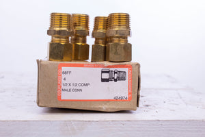 Brass Fittings 68FF 1/2 x 1/2 Comp 425910 - box of 4 Couplings Co
