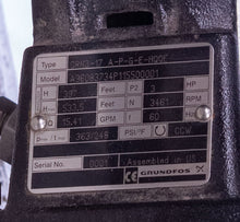 Load image into Gallery viewer, Grundfos Pump CRN3-17 A-P-G-E-HQQE A96083734p115500001 with Baldor VEM3613T Moto