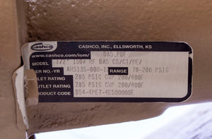 Cashco D54-4PE7-4E500000E 1/2" 150# RF DA5 CS/CI/PE/ pressure regulator valve