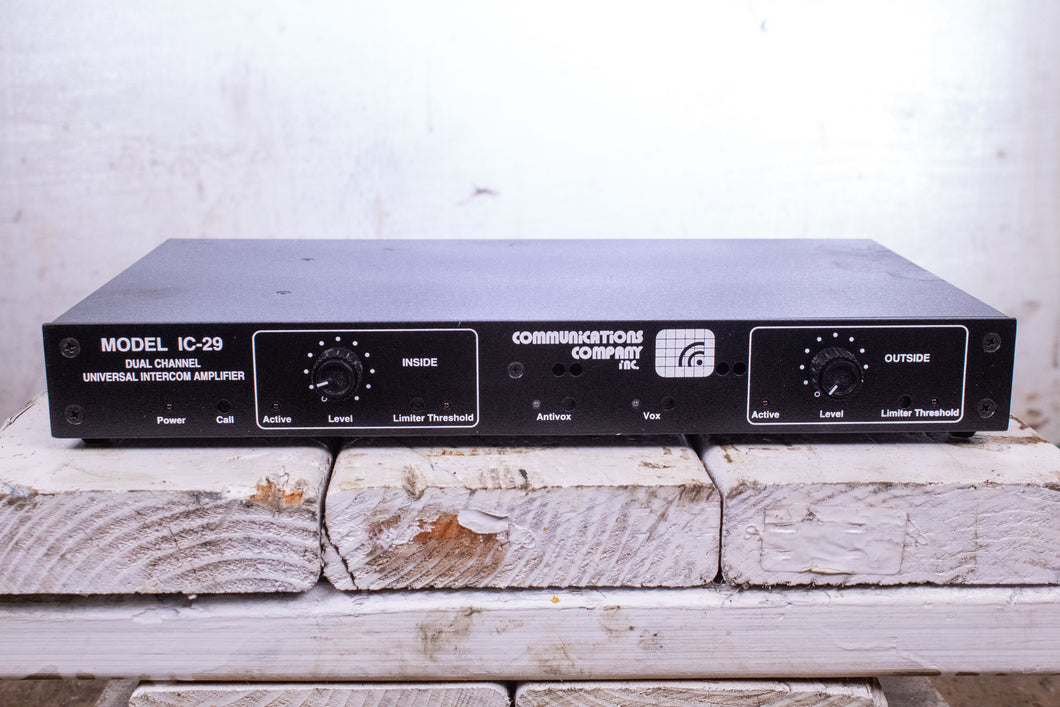 Communications Company Inc Model IC-29 Amplifier Dual Channel Universal Intercom