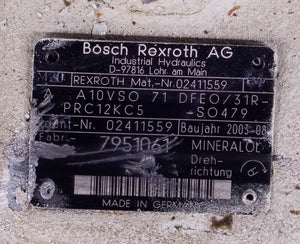 Rexroth AA10VSO71DFEO/31R-PRC12KC5-SO479 Pump Assembly
