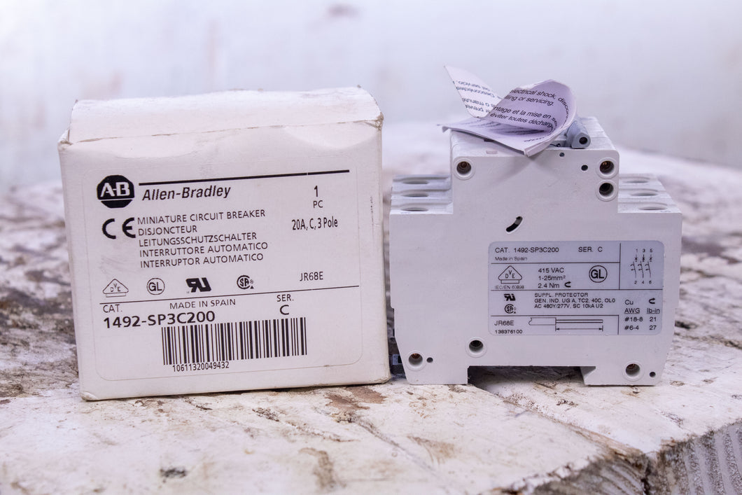 AB Allen-Bradley 1492-SP3C200 Series C Circuit Breaker 20A